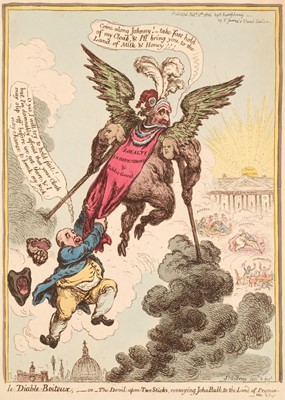 Lot 233 - Gillray (James). Le Diable-Boiteux, or The Devil upon Two Sticks, 1806