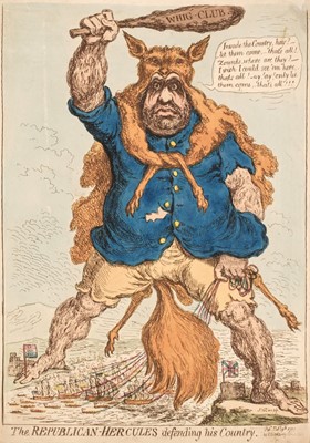 Lot 250 - Gillray (James). The Republican-Hercules Defending his Country, H. Humphrey, 1797