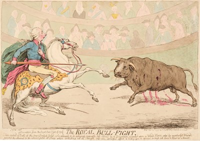 Lot 251 - Gillray (James). The Royal Bull-Fight, London: H. Humphreys, February 8th, 1806