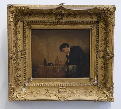 Lot 113 - English School. A Drunk Man, early 19th century, oil on board