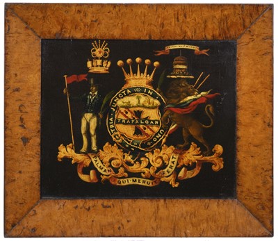 Lot 287 - Nelson (Horatio, 1758-1805). Admiral Nelson's armorial panel, a good copy