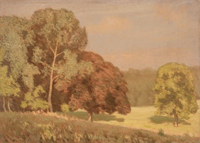 Lot 273 - Needell (Philip Gregory, 1886-1974). Early Morning, Autumn, Mill Hill, oil on board