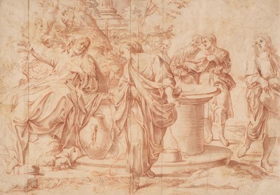 Lot 72 - Lefebvre (Valentin, circa 1642-1682). Christ and the Woman of Samaria, after Annibale Carracci