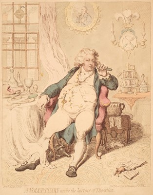 Lot 219 - Gillray (James). A voluptuary under the horrors of digestion, London: H. Humphreys, July 2nd 1792