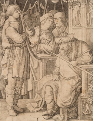 Lot 21 - Van Leyden (Lucas, 1494-1533). David Playing the Harp before Saul, circa 1508