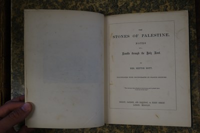 Lot 14 - Mott (Augusta). The Stones of Palestine, 1st edition, 1865
