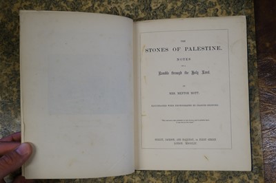 Lot 14 - Mott (Augusta). The Stones of Palestine, 1st edition, 1865