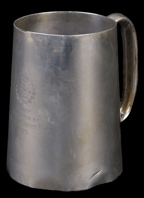 Lot 613 - Royal Berkshire Regiment. A regimental silver presentation mug, Sheffield 1925