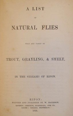 Lot 92 - Theakston (Michael). A List of Natural Flies, 1st edition, 1853