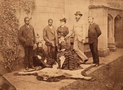 Lot 38 - David Livingstone. Photograph of Agnes & Oswald Livingstone and others, Newstead Abbey, 1874