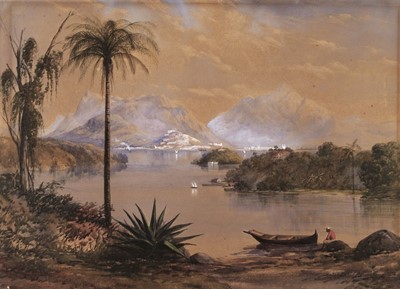 Lot 203 - West Indies. Island Landscape in the Caribbean, circa 1870-80, watercolour with bodycolour