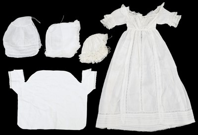 Lot 503 - Infants' Clothing. A collection of baby gowns, shirts, and bonnets, circa 1800-1830