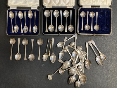 Lot 618 - Spoons. A collection of silver teaspoons, George III period and later