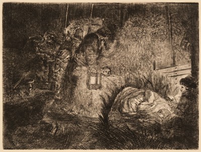 Lot 69 - Rembrandt (van Rijn, 1606-1669). Adoration of the Shepherds: A Night Piece, 1652, etching