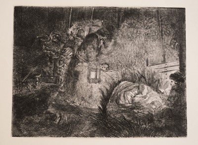 Lot 69 - Rembrandt (van Rijn, 1606-1669). Adoration of the Shepherds: A Night Piece, 1652, etching