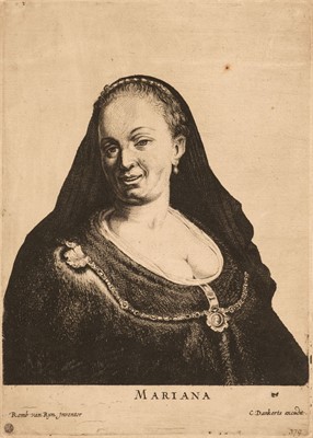 Lot 245 - Van der Leeuw (Willem, (c.1603-c.1665). Mariana, after Rembrandt, circa 1650, etching