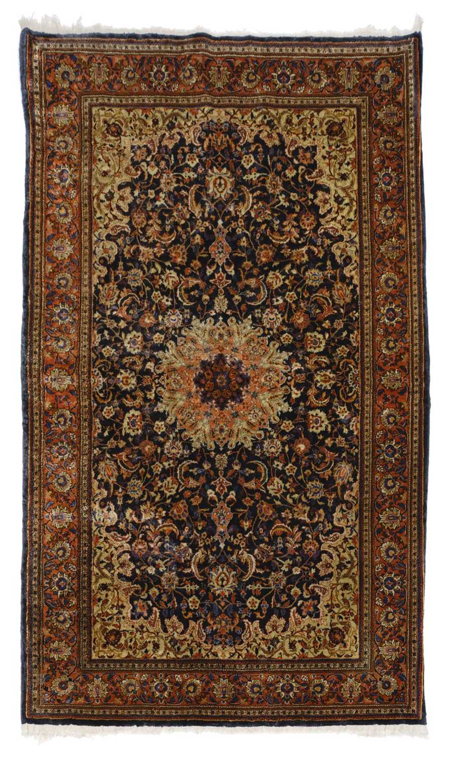 Lot 529 - Rug. A Middle Eastern silk prayer rug,