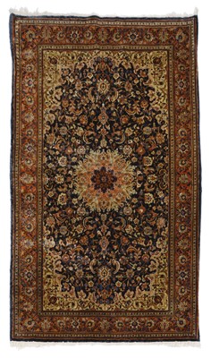 Lot 529 - Rug. A Middle Eastern silk prayer rug, probably Isfahan, early 20th century