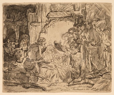 Lot 70 - Rembrandt (van Rijn, 1606-1669). The Adoration of the Shepherds, with the Lamp, circa 1654