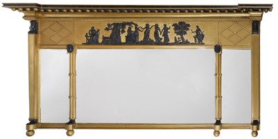 Lot 632 - Mirror. A Regency triple overmantel mirror