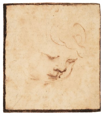 Lot 51 - Bella (Stefano Della, 1610-1664). Boar & Child's Head, two brown ink drawings on laid paper