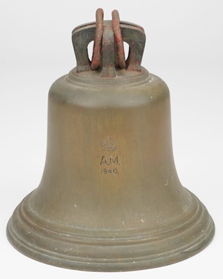 Lot 389 - Scramble Bell. A WWII RAF "Battle of Britain" period bronze aerodrome station bell dated 1940