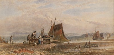 Lot 200 - Dodgson (George Haydock, 1811-1880). Oyster Boats - Swansea Bay and the Mumbles