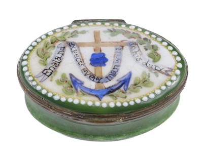 Lot 279 - Nelson (Horatio, 1758-1805). A Bilston ‘Post-Trafalgar’ enamel patch box