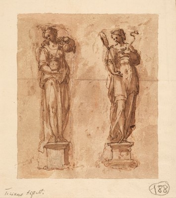 Lot 28 - Attributed to Tiziano Aspetti (1559–1606). Temperance and Prudence, 16th century