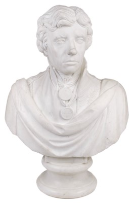 Lot 296 - Nelson (Horatio, 1758-1805). An white marble half bust after Thaller & Ranson, 19th century