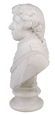 Lot 296 - Nelson (Horatio, 1758-1805). An white marble half bust after Thaller & Ranson, 19th century