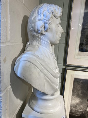 Lot 296 - Nelson (Horatio, 1758-1805). An white marble half bust after Thaller & Ranson, 19th century