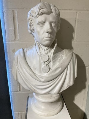 Lot 296 - Nelson (Horatio, 1758-1805). An white marble half bust after Thaller & Ranson, 19th century