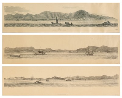 Lot 183 - Hong Kong. Heath (Lieut L. G.). Hong Kong &c. Three panoramas, 1846 [but 20th century]