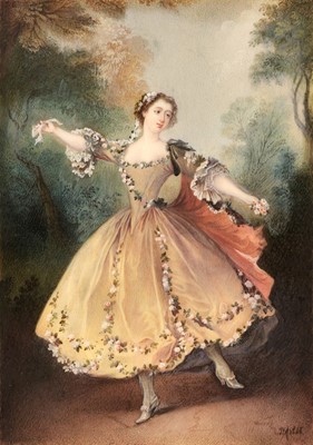 Lot 123 - After Nicolas Lancret (1690-1743). Marie Anne de Cupis de Camargo, 19th Century