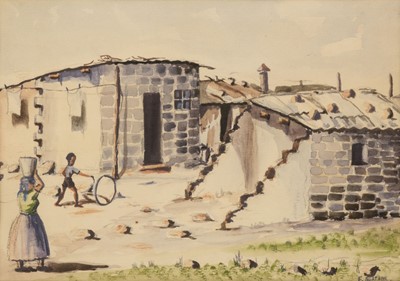 Lot 298 - Ngatane (Ephraim Mojalefa, 1938-1971). Township scene, & 1 other