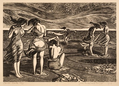 Lot 353 - Buckland Wright (John, 1897-1954). Camber Sands, 1953, wood engraving