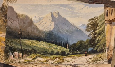 Lot 130 - Brewer (Henry Charles, 1866-1950). Cathedral Nave, watercolour on card