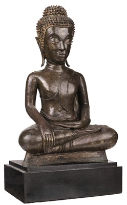 Lot 575 - Buddha. A Thai bronze buddha, mid-Ayutthaya period, 17th century