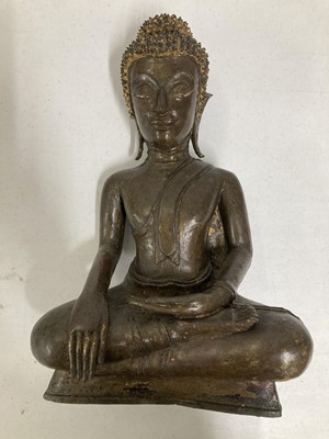 Lot 575 - Buddha. A Thai bronze buddha, mid-Ayutthaya period, 17th century