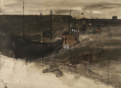 Lot 299 - Kelly (Percy, 1918-1993). Boats, Newlyn, Cornwall, 1971