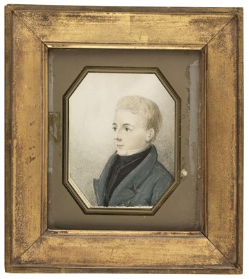 Lot 167 - English School. Portrait of Edward Cock, 21 Jan 1822, watercolour