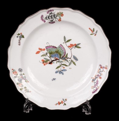 Lot 565 - Meissen. A Meissen polychrome porcelain plate, circa 1800