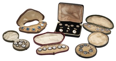 Lot 553 - Button Studs. Various cased button studs