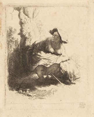 Lot 54 - Rembrandt (Harmensz van Rijn, 1606-1669). A Woman Making Water, 1631, etching