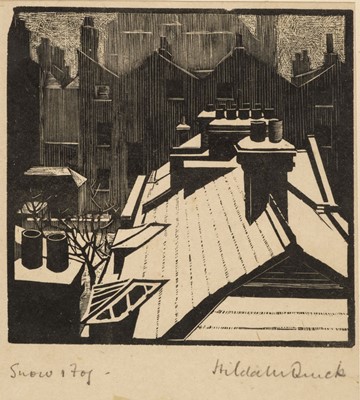 Lot 343 - Quick (Hilda, 1895-1978). Snow & Fog, and The Potter, two woodcuts