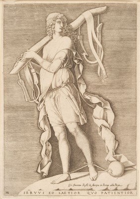 Lot 29 - Ghisi (Adamo, 1520-1582). Allegory of Servitude after Mantegna, 1573..., and one other