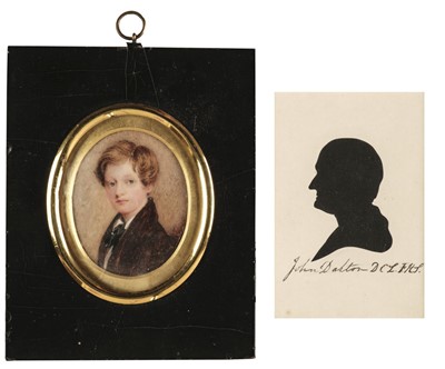 Lot 164 - Silhouette Portraits. A black silhouette of John Dalton (1766-1844), circa 1820