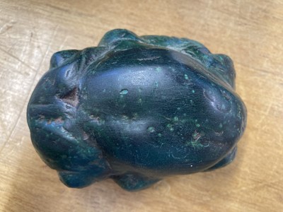 Lot 577 - Jade. A Chinese hardstone elephant and other items