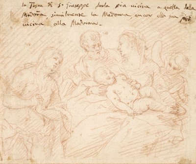 Lot 64 - Roman School. Winged Putto seated on Clouds playing a flute